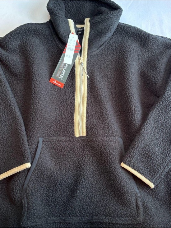 J. Crew Jackets & Blazers - J.Crew Polartec Black Teddy Half-Zip Fleece